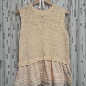 Simply Vera Vera Wang Cream Sleeveless Blouse